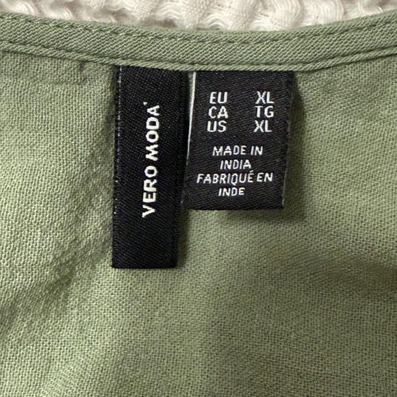 Vero Moda VMPRETTY 100% Cotton Mini Dress Hedge Green with Spaghetti Straps XL - Picture 4 of 11